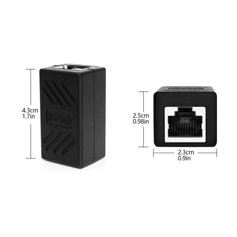 Ethernet RJ45, conector LAN Cat7 Cat6 Cat5e, adaptador extensor de Cable Ethernet hembra a hembra