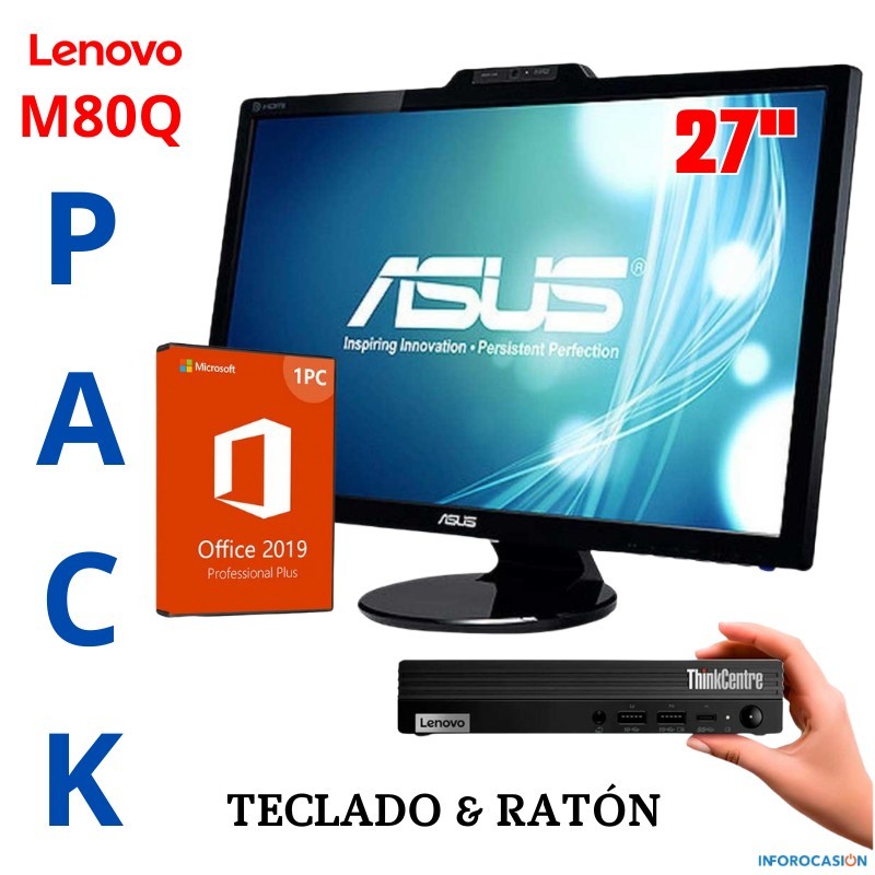 Lenovo ThinkCentre M80Q Core i5-10500T  1,9 Ghz. hasta 4,8 Ghz.  con Windows 11 Pro y Office 2019