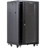 Armario Rack 19" 22U 600 x 1000 x 1160mm Ruedas P. Frontal  Cristal + Ventiladores ( Montado )