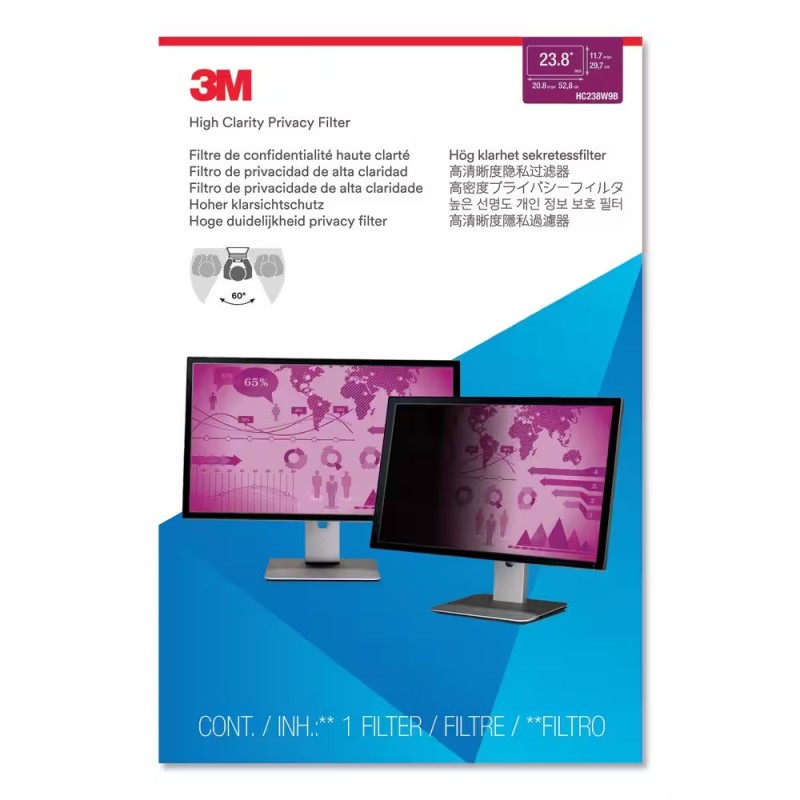 Filtro High Clarity 3M -  23,8 " 52,8 cm x 29,7 cm   Filtro de privacidad ( HC238W9B )